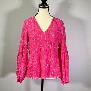 Lilly Pulitzer Cleme Long Sleeve Women's Size 2 Pink Top